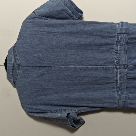 DL1961 NWT Premium Denim Alba Rolled Cuff Short Sleeve Belted Jumpsuit Size Sm - Picture 15 of 16